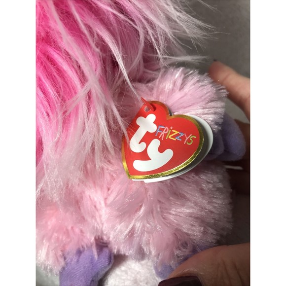 Ty Frizzys KINK Monster Pink/Purple 7" Plush Stuffed Animal Both Tags Attached - Picture 8 of 11
